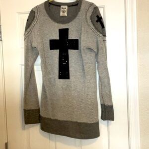 Vocal Gray & Black sequin Cross Mini Dress, Size XL, NWOT. Perfect condition